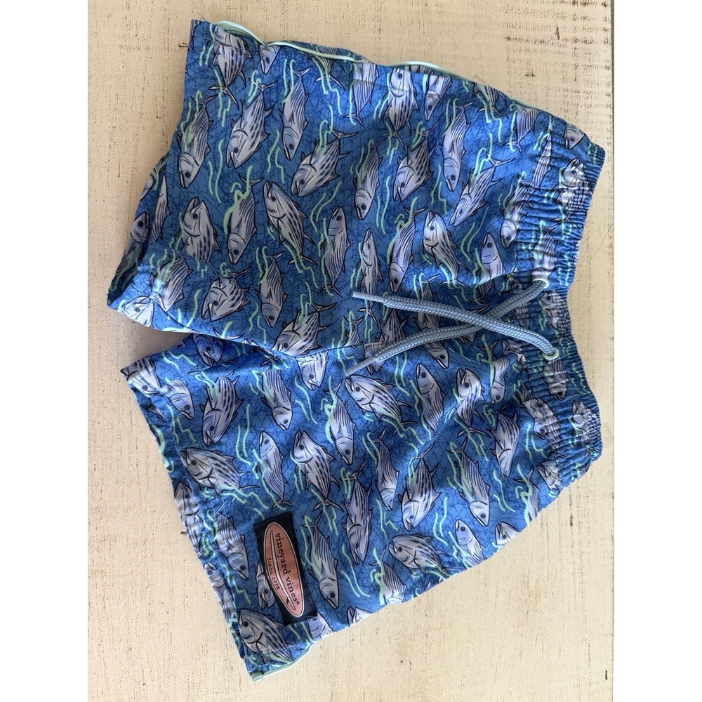 Vineyard Vines Boys Swim Trunks, Size 3t Blue Fish